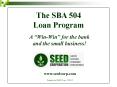 The SBA 504 Loan Program PowerPoint PPT Presentation