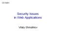 Security Issues in Web Applications PowerPoint PPT Presentation