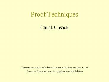 Proof Techniques
