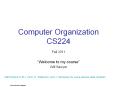 Computer Organization CS224 PowerPoint PPT Presentation
