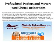 Professional Packers and Movers Pune Chetak Relocations