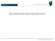 Recruiting and inducting Volunteers