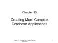 Chapter 15 Creating More Complex Database Applications PowerPoint PPT Presentation