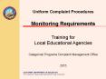 Monitoring - Uniform Complaint Procedures (CA Dept of Education) PowerPoint PPT Presentation
