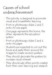 Causes of school underachievement