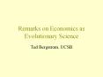 Remarks on Economics as Evolutionary Science PowerPoint PPT Presentation