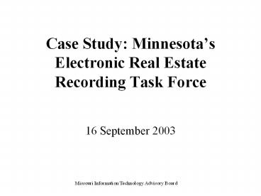 Case Study: Minnesota