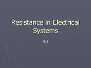 Resistance in Electrical Systems
