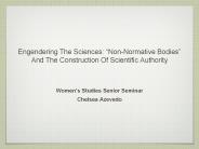 Engendering The Sciences: 