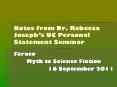 Notes from Dr. Rebecca Joseph PowerPoint PPT Presentation