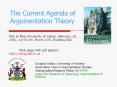 The Current Agenda of Argumentation Theory PowerPoint PPT Presentation
