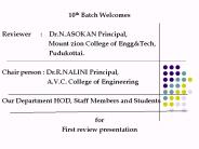 10th Batch Welcomes