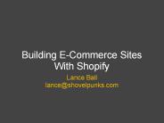 Building E-Commerce Sites With