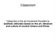 Classicism PowerPoint PPT Presentation