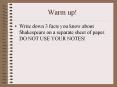 Warm up! PowerPoint PPT Presentation
