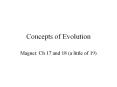 Concepts of Evolution PowerPoint PPT Presentation