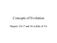 Concepts of Evolution