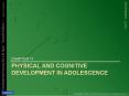 PHYSICAL AND COGNITIVE DEVELOPMENT IN ADOLESCENCE PowerPoint PPT Presentation