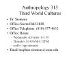 Anthropology 315 Third World Cultures PowerPoint PPT Presentation