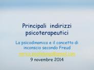 Principali indirizzi psicoterapeutici