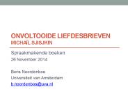 Onvoltooide Liefdesbrieven Micha
