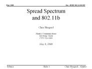 Spread Spectrum and 802.11b
