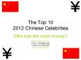 The Top 10 2012 Chinese Celebrities PowerPoint PPT Presentation