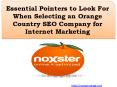 Essential Pointers to Look For When Selecting an Orange Country SEO Company for Internet Marketing PowerPoint PPT Presentation