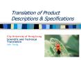 Translation of Product Descriptions PowerPoint PPT Presentation