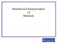 Mechanical Characterization  of Materials PowerPoint PPT Presentation