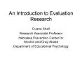 An Introduction to Evaluation Research PowerPoint PPT Presentation
