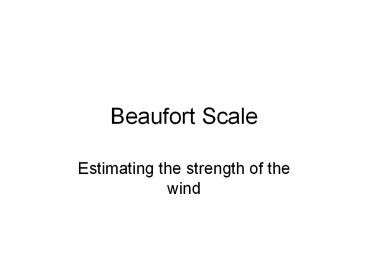 Beaufort Scale