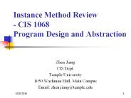Instance Method Review - CIS 1068 Program Design and Abstraction