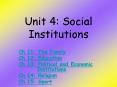 Unit 4: Social Institutions PowerPoint PPT Presentation