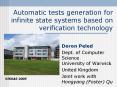 Automatic tests generation for infinite state systems based on verification technology PowerPoint PPT Presentation