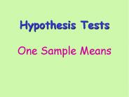 Hypothesis Tests  One Sample Means