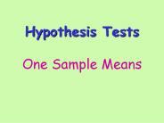 Hypothesis Tests  One Sample Means