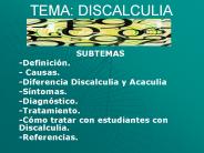 TEMA: DISCALCULIA