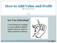 How to Add Value and Profit