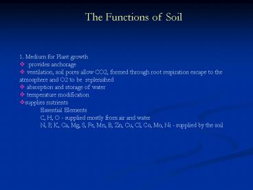 1. Medium for Plant growth