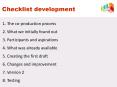 Checklist development PowerPoint PPT Presentation
