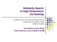 Similarity Search in High Dimensions via Hashing