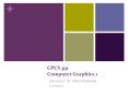 CPCS 391 Computer Graphics 1 PowerPoint PPT Presentation