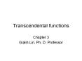 Transcendental functions PowerPoint PPT Presentation