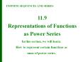 11.9 Representations of Functions as Power Series PowerPoint PPT Presentation