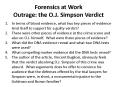Forensics at Work Outrage: the O.J. Simpson Verdict PowerPoint PPT Presentation