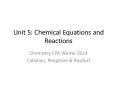 Unit 5: Chemical Equations and Reactions PowerPoint PPT Presentation