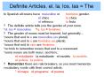 Definite Articles, el, la, los, las = The PowerPoint PPT Presentation