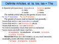 Definite Articles, el, la, los, las = The PowerPoint PPT Presentation