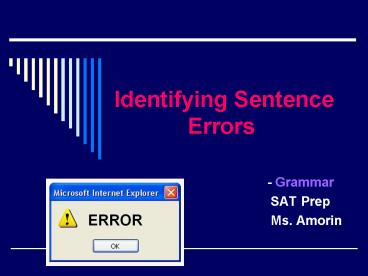 Identifying Sentence Errors presentation | free to view